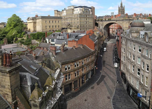 Stadsbilden Newcastle Storbritannien Historiska Byggnader Och Tornet Katedralen — Stockfoto