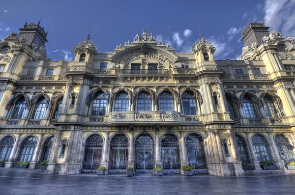 Edifício Histórico Autoridade Portuária Porto Barcelona Espanha Imagem De Stock