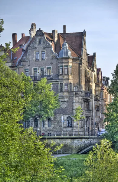 Edifício Histórico Século Xix Árvores Bamberg Alemanha Fotografias De Stock Royalty-Free