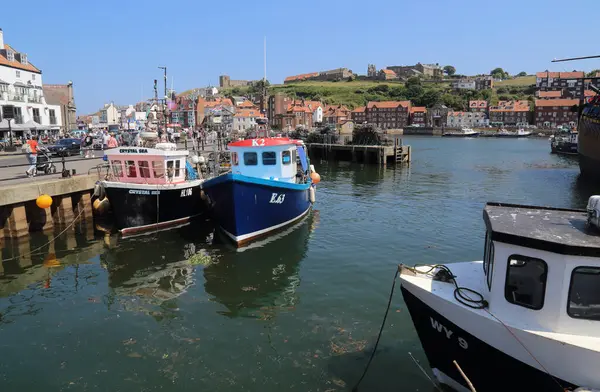 Whitby United Kingdom June 2022 People Ships Harbour Whitby June Royalty Free Stock Images