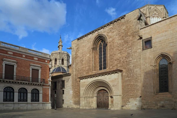Уличные Религиозные Жилые Здания Валенсии Испания Стоковая Картинка