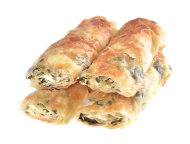 Ispanaklı sağlıklı hamur, beyaz arka planda izole edilmiş..