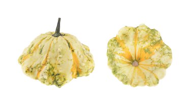 Small patterned decorative pumpkin on isolated white background clipart