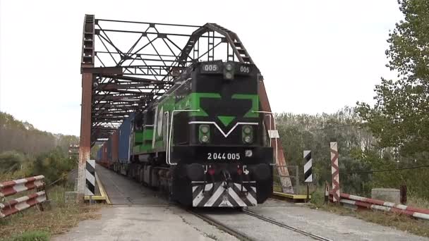 Zrenjanin Vojvodina Serbia 2023 Composición Del Tren Con Vagones Mercancías — Vídeo de stock