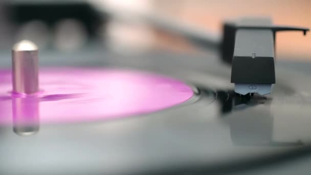 Musique Vieux Gramophone Macro Prise Vue Vieux Vinyle Tournant Gramophone — Video