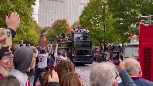 Atlanta Noviembre 2021 Miles Fans Reúnen Para Celebrar Campeonato Del — Vídeo de stock