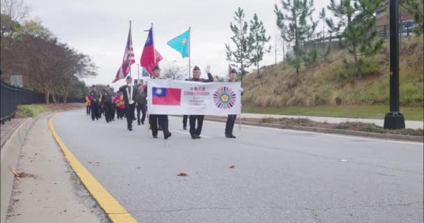 Atlanta Usa November 2022 Chinese Veterans Representing Republic China Veterans — 비디오