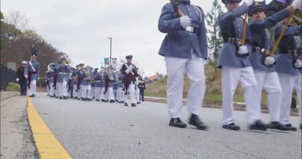 Atlanta Usa November 2022 High School Rotc Cadet Band Wearing — стоковое видео