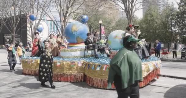 Atlanta Sua Martie 2023 Asiaticii Merg Alături Float Elaborat Globuri — Videoclip de stoc