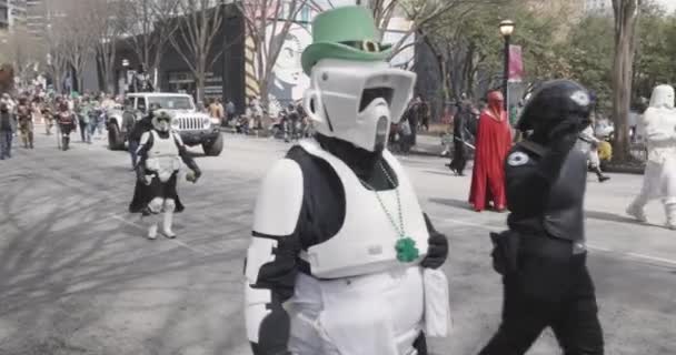 Atlanta Abd Mart 2023 Stormtroopers Darth Vader Mandalorianlar Dahil Olmak — Stok video