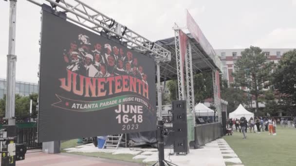 Atlanta Usa Juni 2023 Statische Opnamen Tonen Junetetiende Logo Digitale — Stockvideo