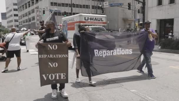 Atlanta Usa Juni 2023 Vertreter Der National Reparations League Werben — Stockvideo
