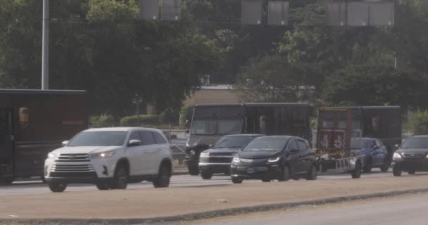 Atlanta Usa Juni 2023 Großaufnahme Sind Mehrere Paketwagen Von Ups — Stockvideo