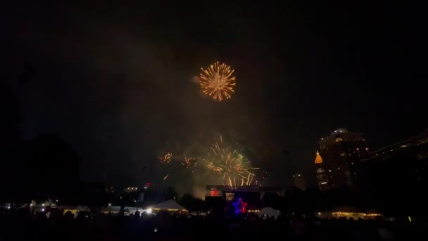 Atlanta Usa Juli 2023 Weitwinkel Zeigt Spektakuläres Feuerwerk Beim Light — Stockvideo