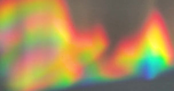 水に映し出された虹のプリズムは グラフィックデザイン要素として使用できる活気に満ちた有機的な波状のイメージを作り出します — ストック動画