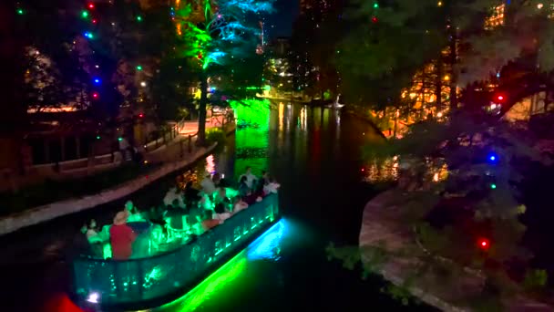 San Antonio Eua Maio 2023 Barco Turismo Com Turistas Move — Vídeo de Stock