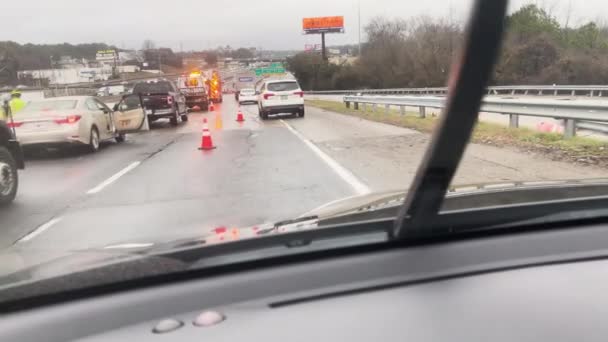 Atlanta Usa February 2024 Slow Motion Pov Shot Emergency Vehicles — Stock Video