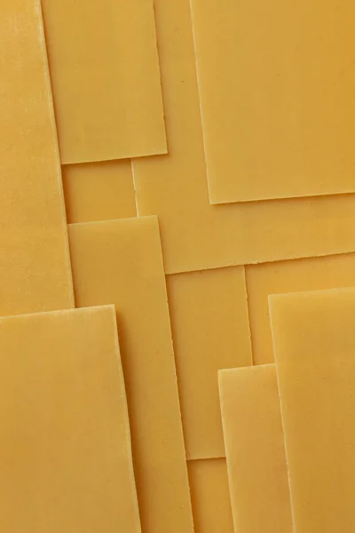 Lasagna. Rectangle sheets of pasta. Top view.