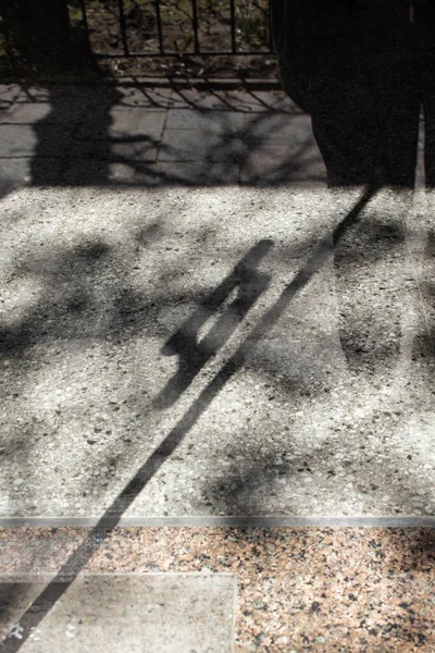 stock image Floor of the entrance of an old house. Sunlight shines through the window.