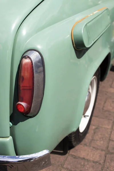 Rücklicht Pastellgrünem Retro Auto Nahaufnahme — Stockfoto