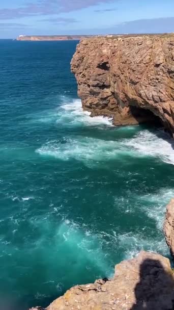 Costa Del Algarve Las Afueras Lagos Portugal Playas Costas Portuguesas — Vídeo de stock