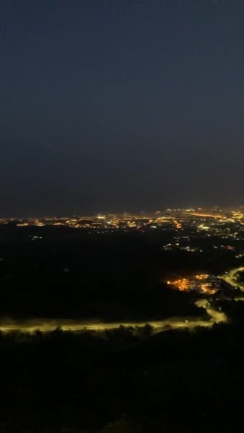 Spanya Nın Mijas Köyünden Costa Del Sol Gece Manzarası — Stok video