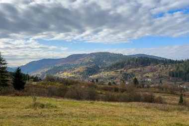 Sonbaharın sonlarında Karpatlar 'ın dağlarında, Slavske, Ukrayna