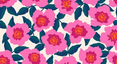 Seamless floral patterns, Abstract hand drawn flowers print decoration. Illustration for fabric, textiles, clothing, wall art, printing and design project, etc.