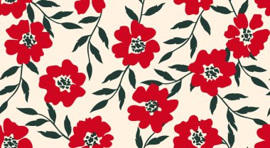 Hand drawn floral seamless patterns. Natural wallpaper, Exotic flowers print decoration. Illustration for fabric, textiles, clothing, wall art, printing and design project, etc.