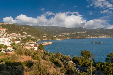 Antik Antiphellos, Kas, Antalya, Türkiye 'den Kas limanı manzarası