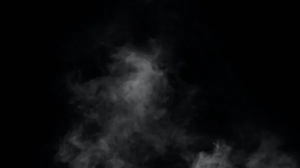 White Smoke Fog Isolated Black Background Soft Fog Dark Backdrop — Stock Photo, Image