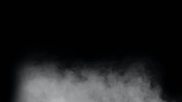 黒い背景に白い煙や霧が隔離されています 暗い背景に柔らかい霧 黒を基調としたリアルな雰囲気灰色の煙 — ストック写真