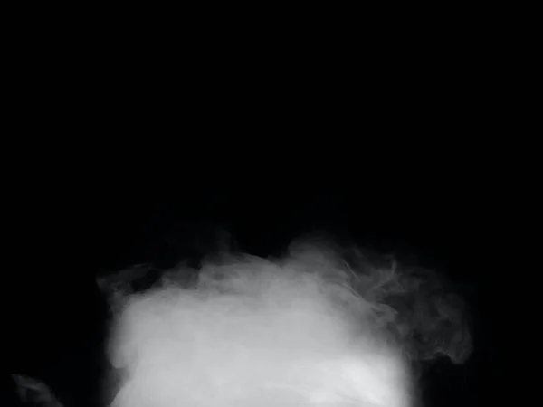 White Smoke Fog Isolated Black Background Soft Fog Dark Backdrop — Stock Photo, Image