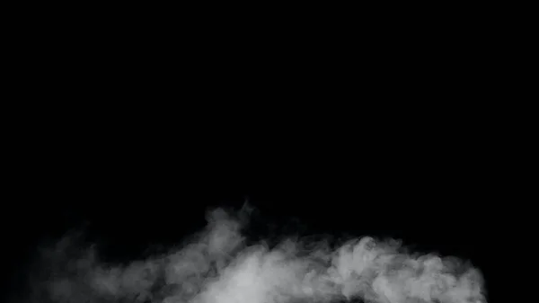 黒い背景に白い煙や霧が隔離されています 暗い背景に柔らかい霧 黒を基調としたリアルな雰囲気灰色の煙 — ストック写真