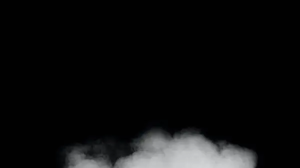 白色的烟雾或雾气隔离在黑色的背景上 黑暗背景下的软雾 黑色背景下现实的大气灰烟 — 图库照片