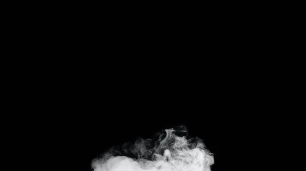 Fumée Blanche Brouillard Isolé Sur Fond Noir Brouillard Doux Sur — Photo