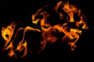 Alev, ısı yangını soyut arka plan siyah arkaplan, gerçekçi alev kavramı