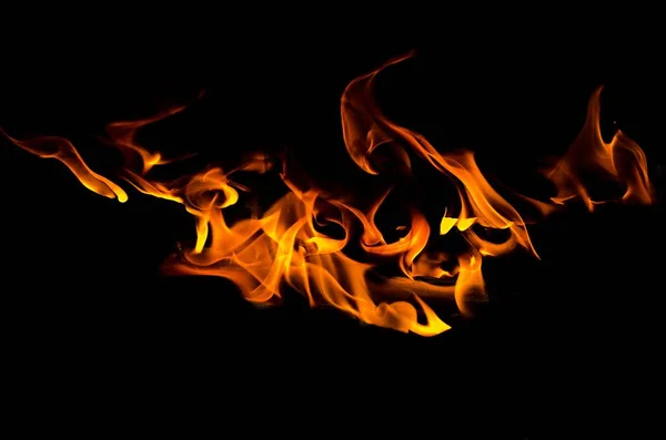 Flamme Hitze Feuer Abstrakter Hintergrund Schwarzer Hintergrund Realistisches Flammenkonzept — Stockfoto