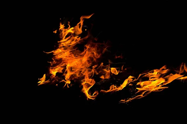 Flame Heat Fire Abstract Background Black Background Realistic Flame Concept — Stock Photo, Image