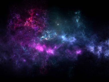 Bilim kurgu duvar kağıdı. Derin uzayın güzelliği. Arkaplan için renkli grafikler, su dalgaları, bulutlar, gece gökyüzü, evren, galaksi, gezegenler gibi