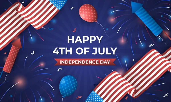 Quarta Julho Dia Independência Dos Estados Unidos América Festivity Background —  Vetores de Stock