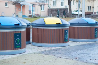 Large waste separation bins in Slovakia