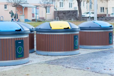 Large waste separation bins in Slovakia