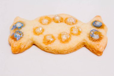 Homemade cookies for Christmas on a light background close-up