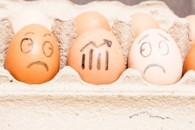 Price growth chart for eggs. Increase in egg prices due to inflation.