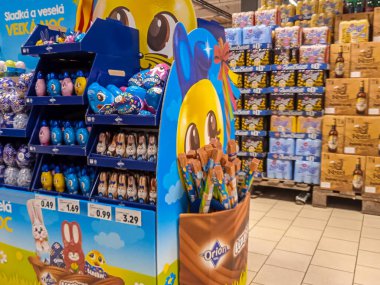 Grocery store shelves. Rising prices in Europe