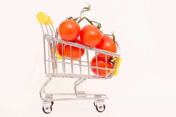 Tomates Dans Panier Consommation Jouets Hausse Des Prix Alimentaires — Photo