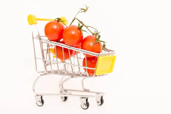 Pomidory Koszyku Konsumenta Zabawki Rosnące Ceny Żywności — Zdjęcie stockowe