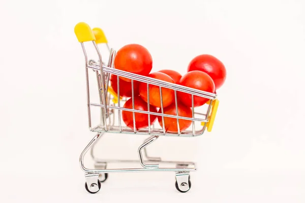 Tomates Una Canasta Consumo Juguetes Aumento Los Precios Los Alimentos — Foto de Stock