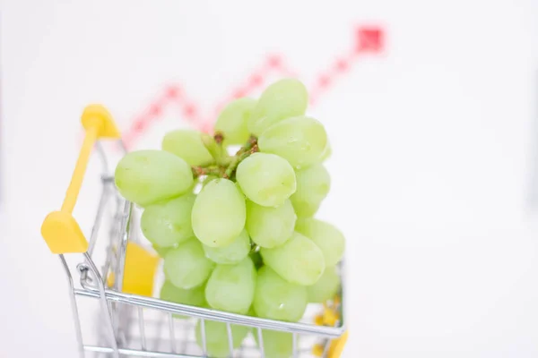 Grapes Consumer Basket Background Inflation Arrow Rise Food Prices Due — Stock Photo, Image